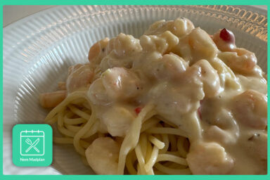 Spaghetti alla Panna e Gamberi - Panna e Gamberi - Spaghetti med Rejer og fløde