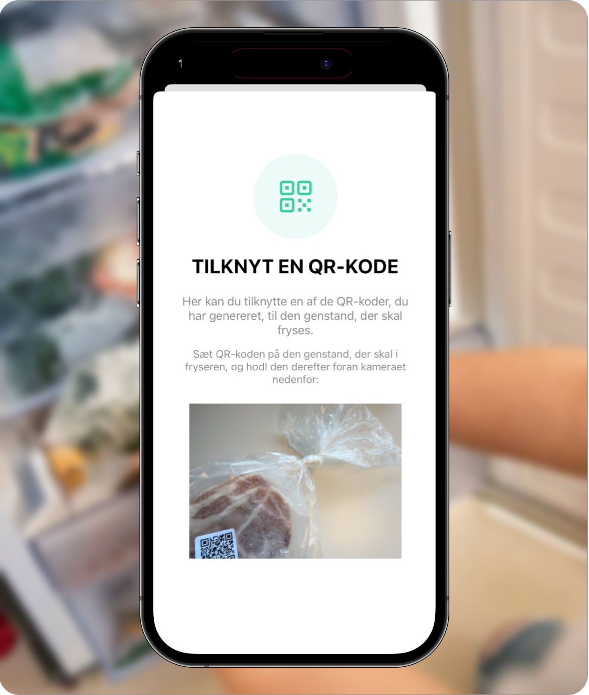 organiser din fryser med QR-koder som du kan scanne med din telefon